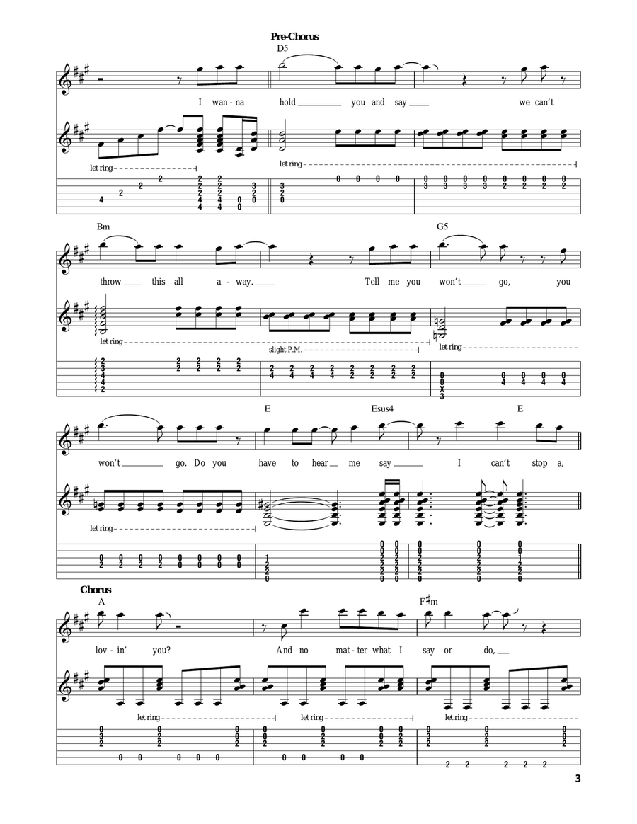 Can't Stop Loving You Acoustic Guitar scores gallery preview page 3
