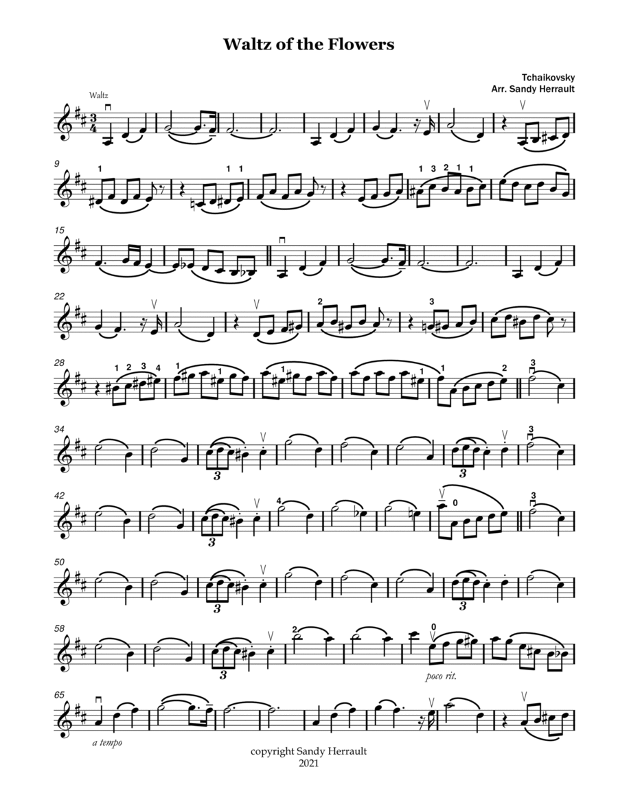 Waltz of the Flowers Nutcracker Suite Violin Solo Violin Solo Digital Sheet Music Sheet Music Plus