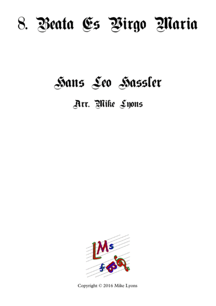 Beata Es Virgo Maria - Cantiones Sacrae (Brass quartet) image number null