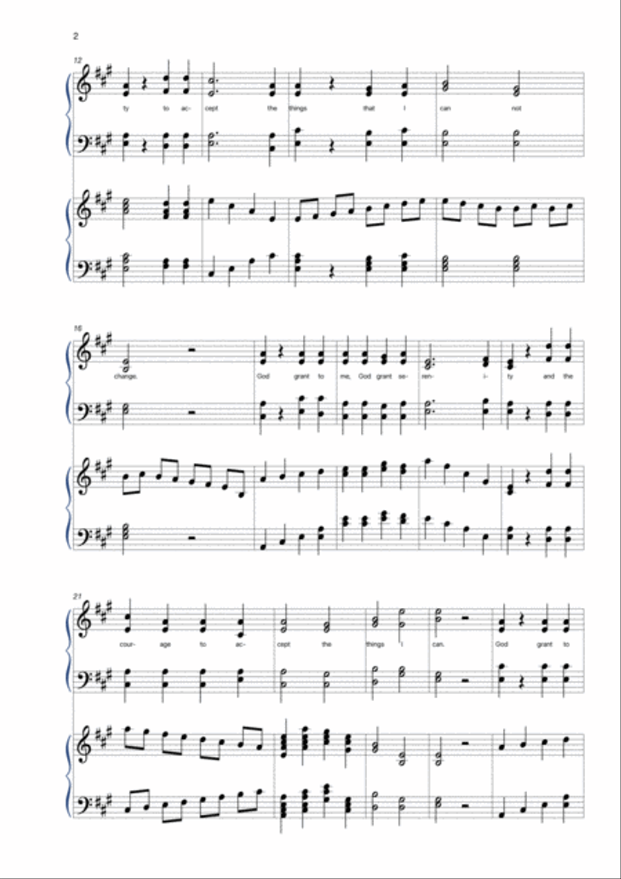 The Serenity Prayer Voice scores gallery preview page 2
