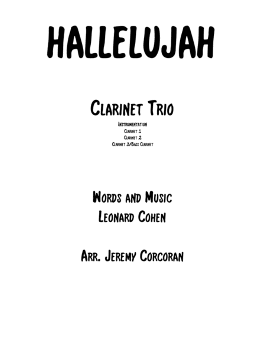 Hallelujah Woodwind Trio scores gallery preview page 1