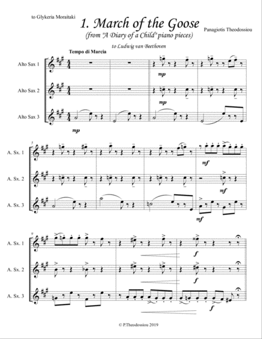 From a Diary of a Child (sax trio version) Woodwind Trio scores gallery preview page 4
