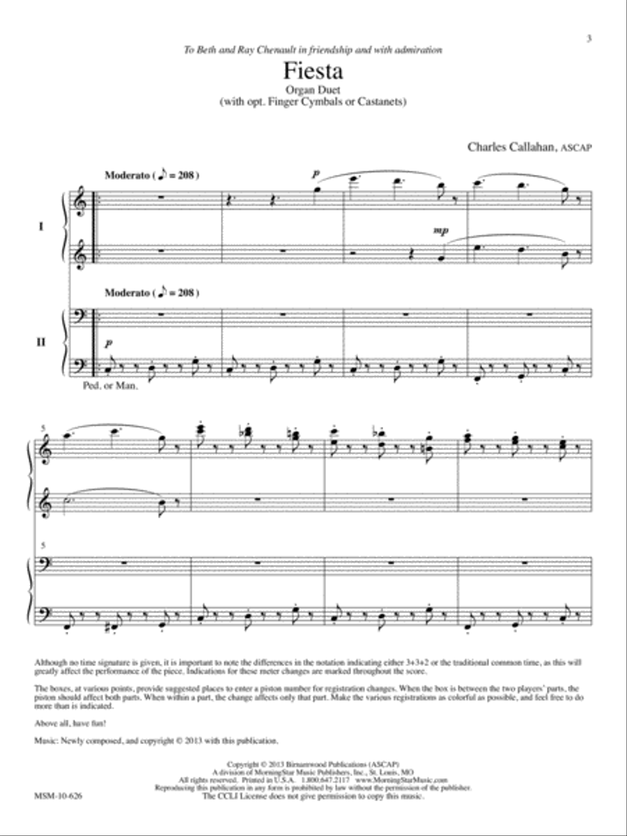Fiesta for Organ Duet Organ scores gallery preview page 2