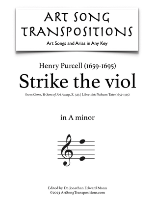 Book cover for PURCELL: Strike the viol (transposed to A minor)