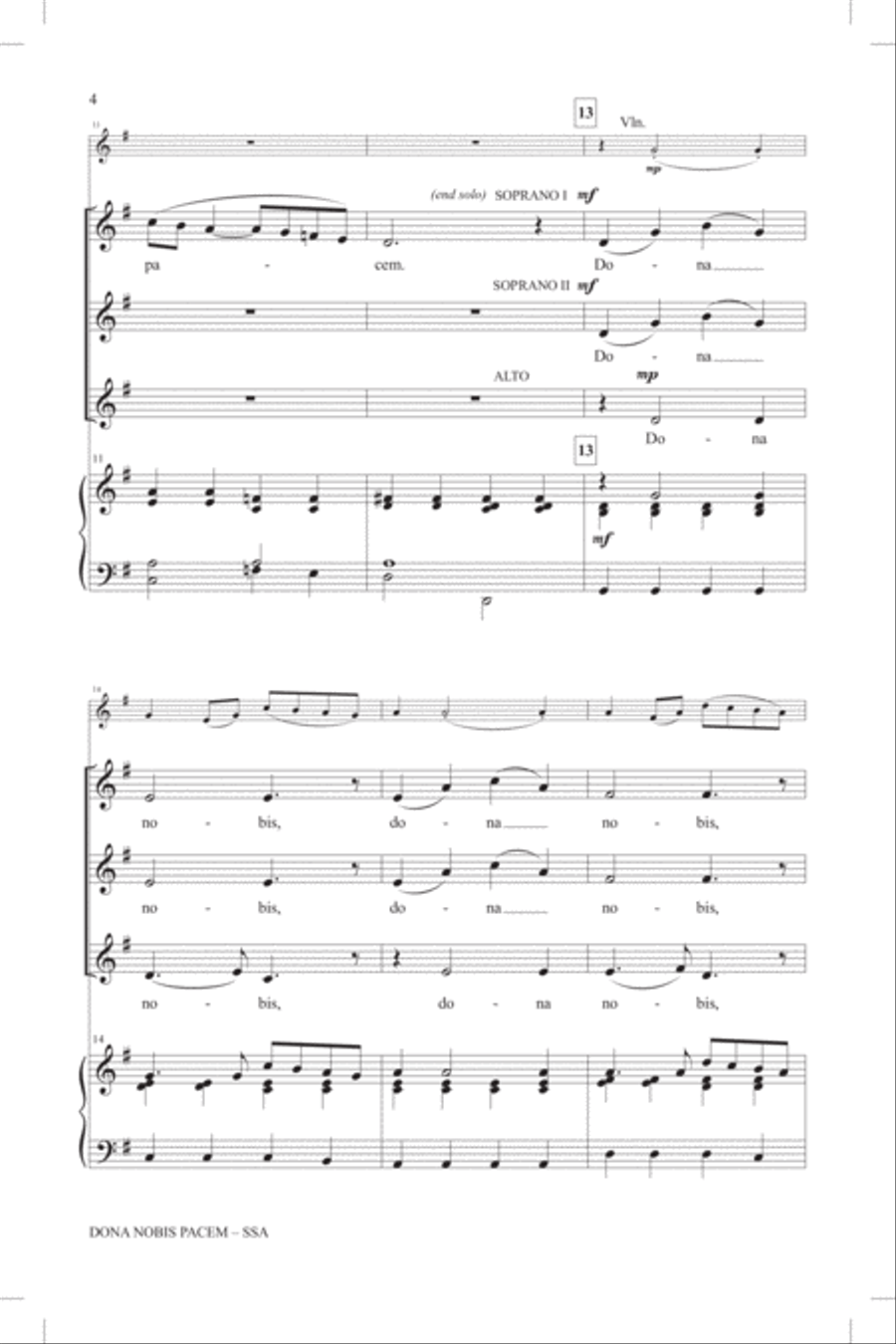 Dona Nobis Pacem Dona Nobis Pacem SSA scores gallery preview page 2