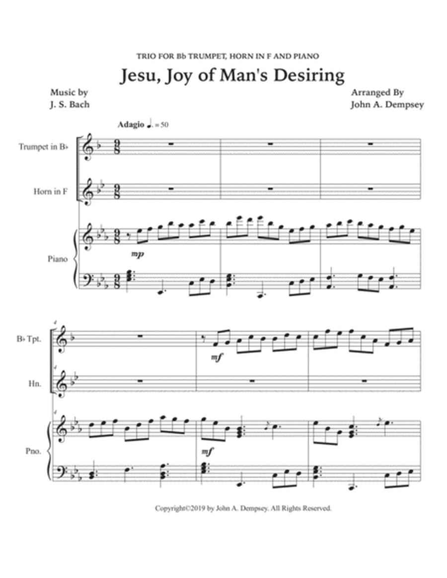 Jesu, Joy of Man's Desiring (Trio for Trumpet, Horn in F and Piano) image number null