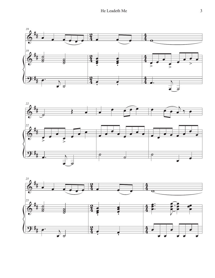 He Leadeth Me (Oboe-Piano) Piano scores gallery preview page 3
