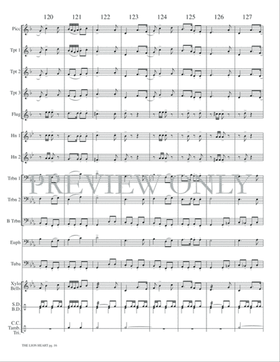 The Lion Heart Small Ensemble scores gallery preview page 18