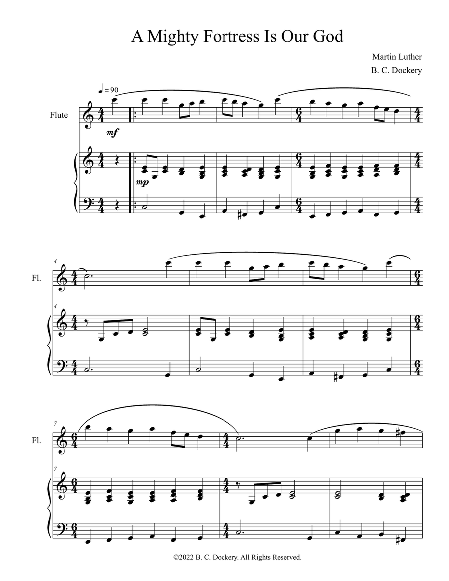 50 Greatest Hymns for Flute Solo with Piano Accompaniment Flute Solo scores gallery preview page 5
