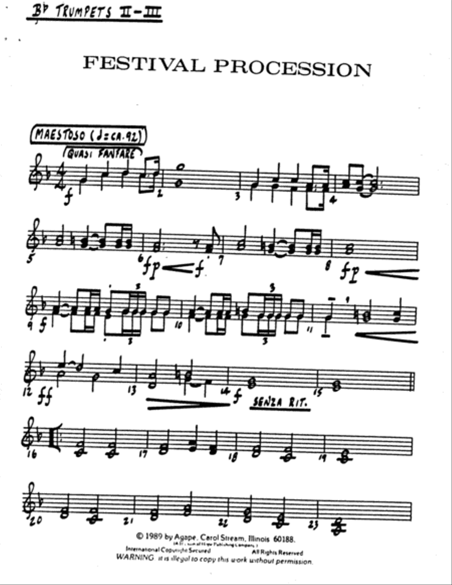 Festival Procession Trumpet scores gallery preview page 3