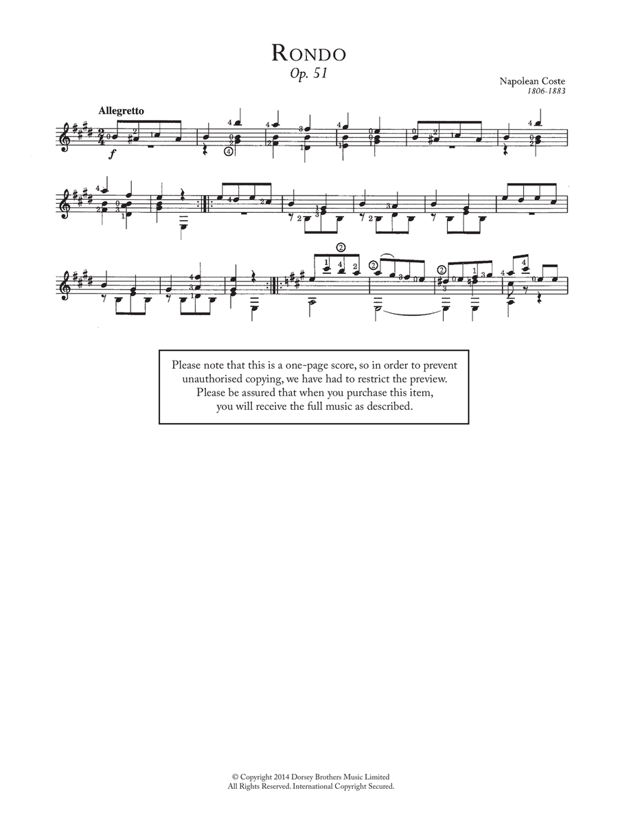 Op.51, Rondo Acoustic Guitar scores gallery preview page 1