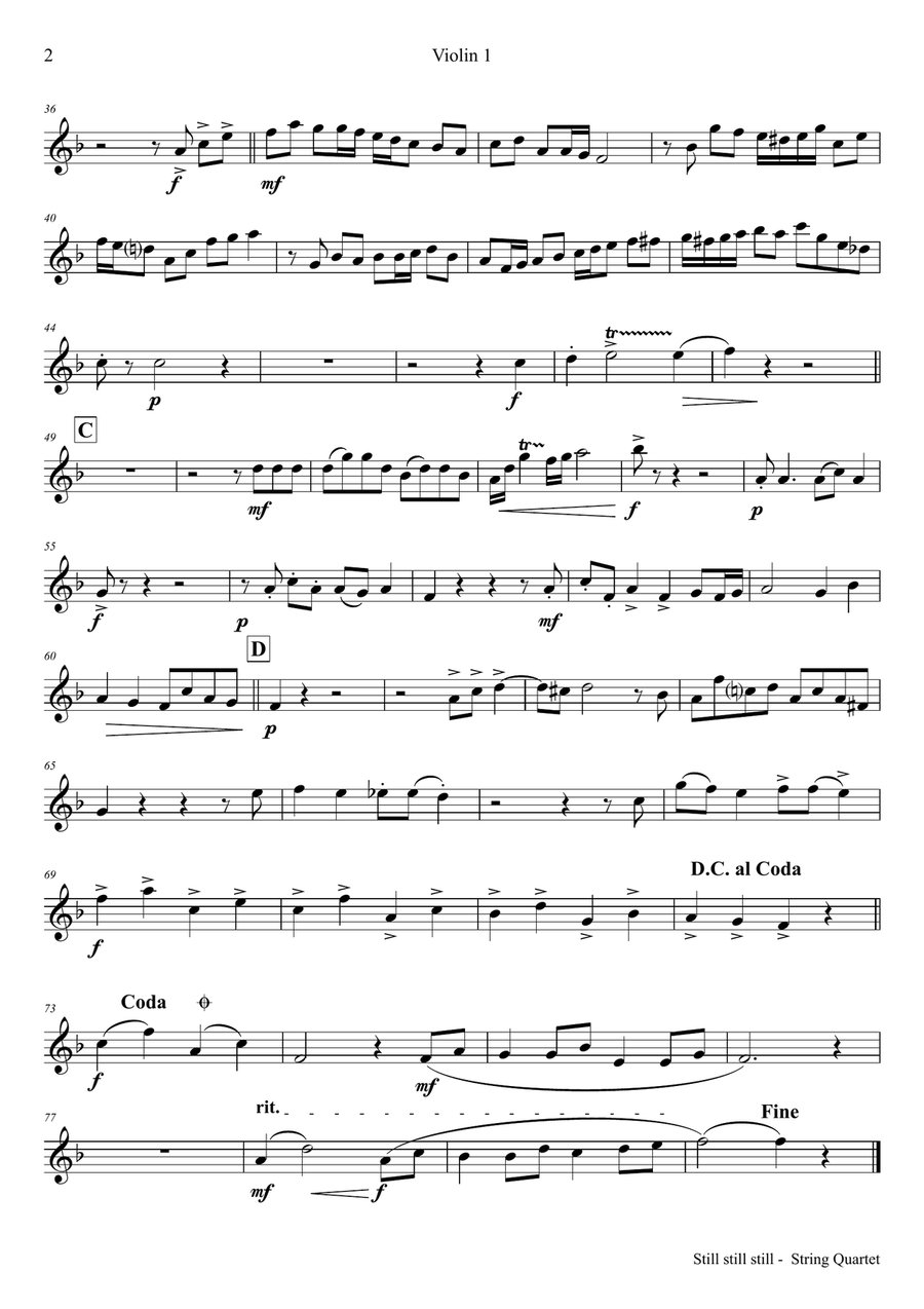 Still Still Still - Christmas song - String Quartet String Quartet scores gallery preview page 5