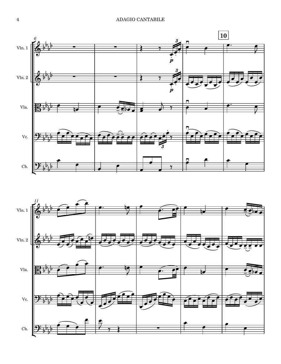Adagio Cantabile for String Orchestra String Orchestra scores gallery preview page 4