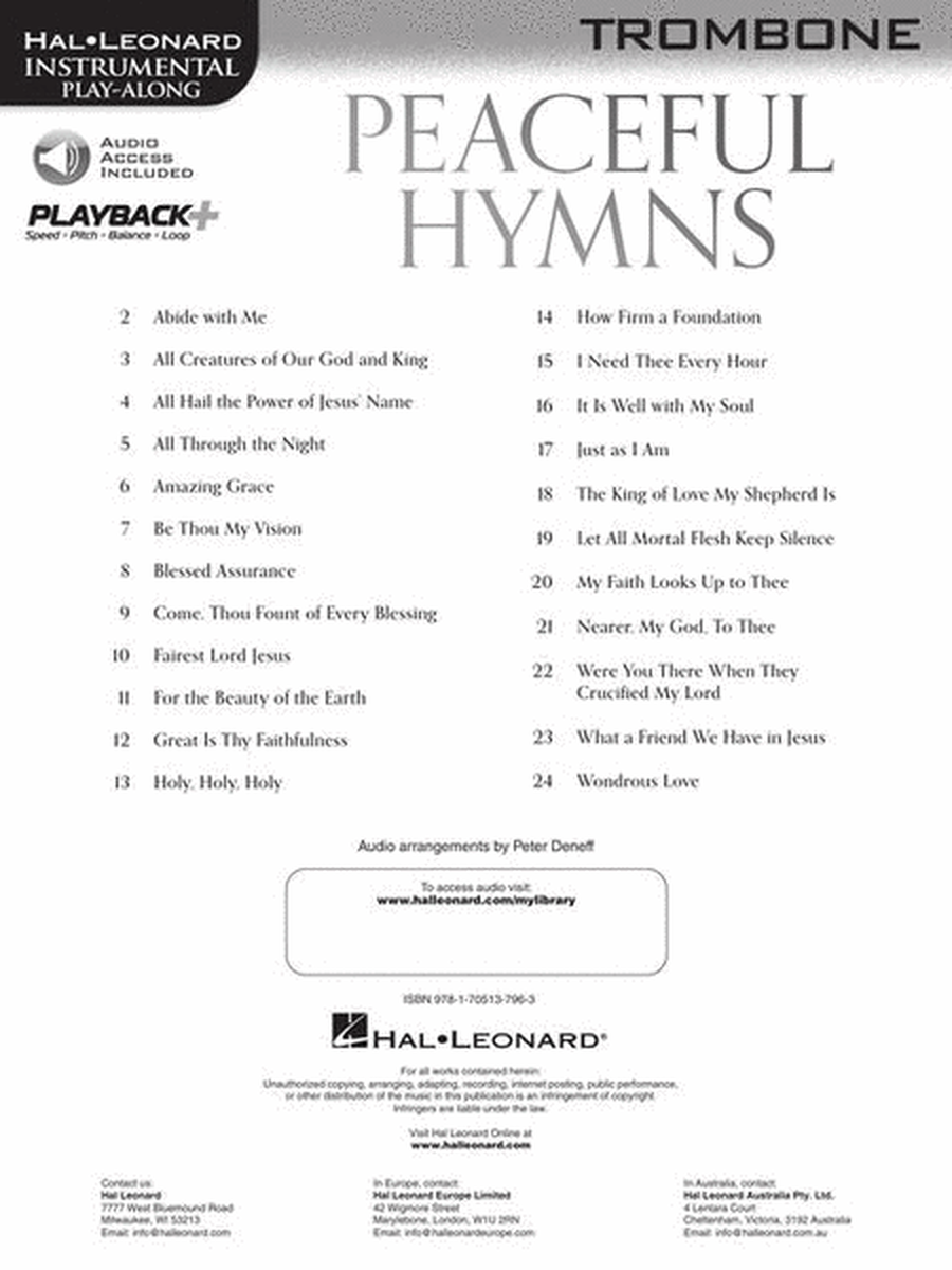 Peaceful Hymns for Trombone