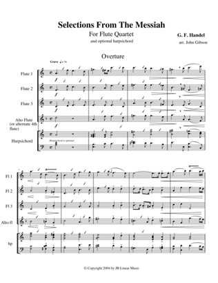 Book cover for Handel's Messiah Selections for Flute Quartet