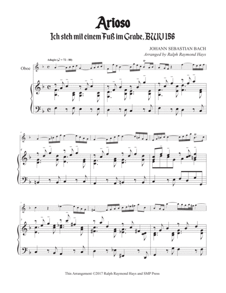 "Arioso" from Ich steh mit einem Fuß im Grabe, BWV 156 - Oboe Solo and Piano/Harpsichord image number null