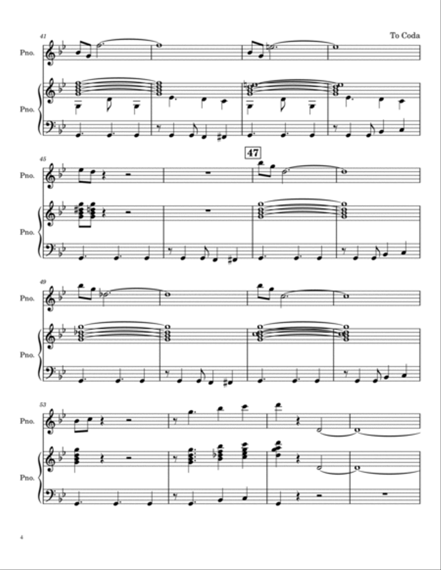 Mission Impossible Theme 2 Pianos, 4-Hands scores gallery preview page 4