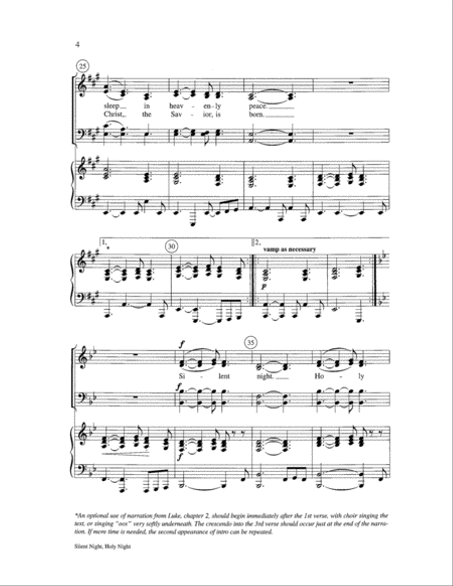 Silent Night, Holy Night Choir scores gallery preview page 4