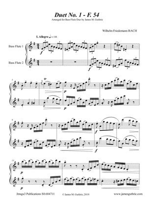 WF Bach: Duet No. 1 for Bass Flute Duo