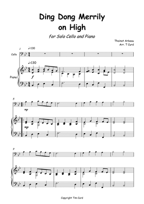 Book cover for Ding Dong Merrily on High for Cello and Piano