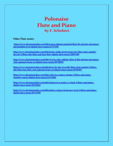 Polonaise - F. Schubert - For Flute and Piano - Intermediate image number null