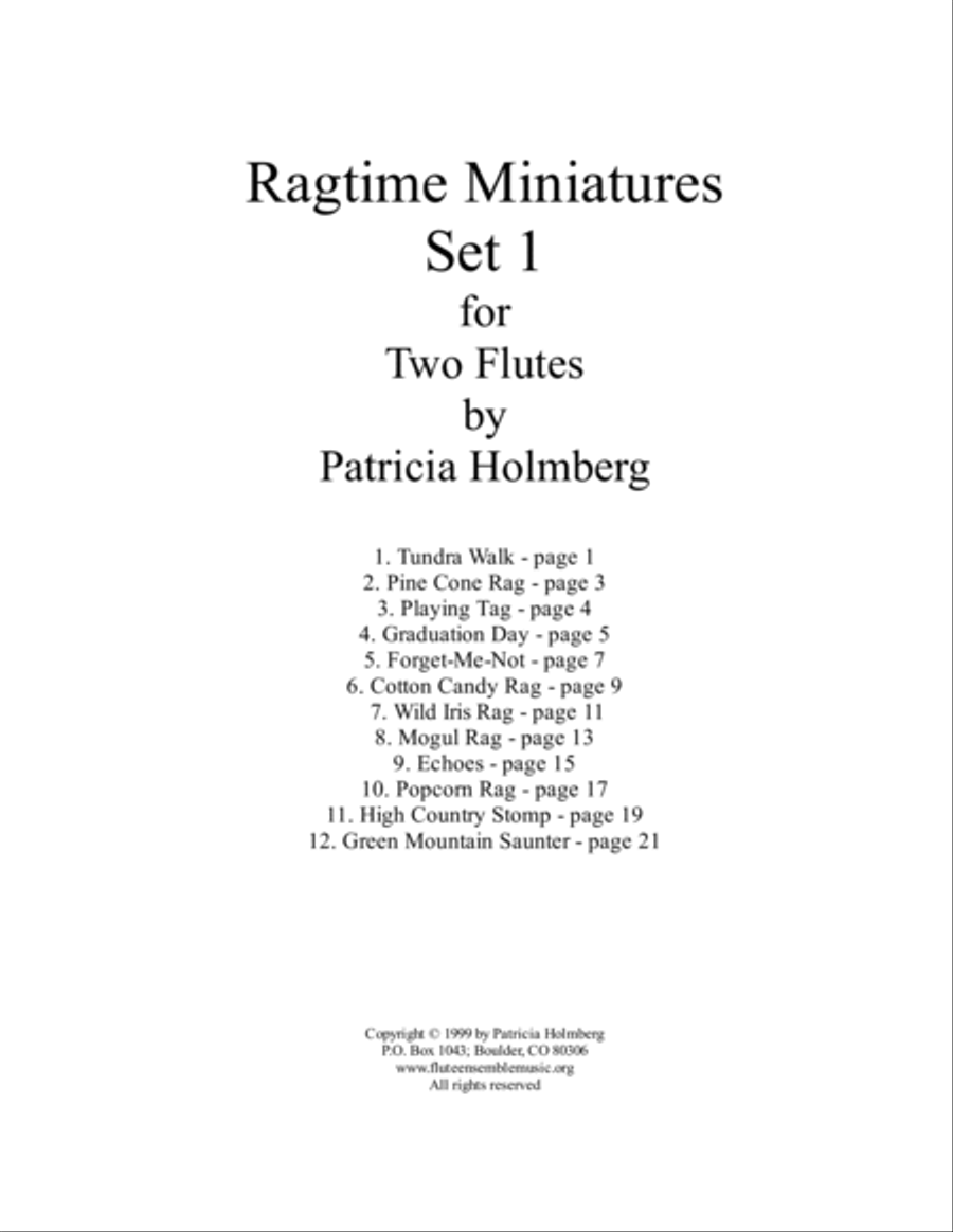 Ragtime Miniatures for Two Flutes - Sets 1 and 2