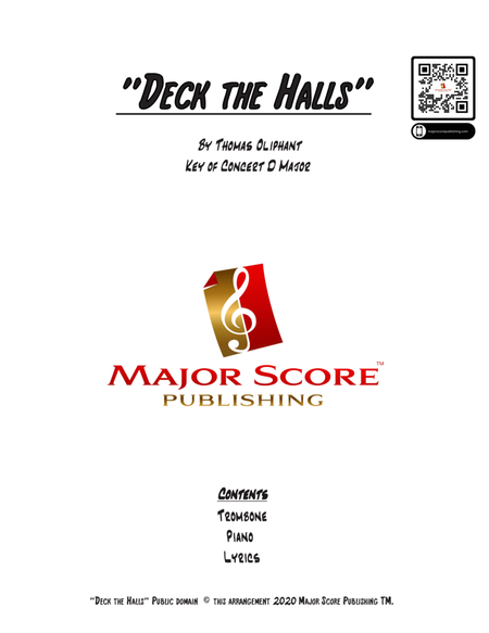 Deck the Halls - TROMBONE & PIANO - D Major image number null
