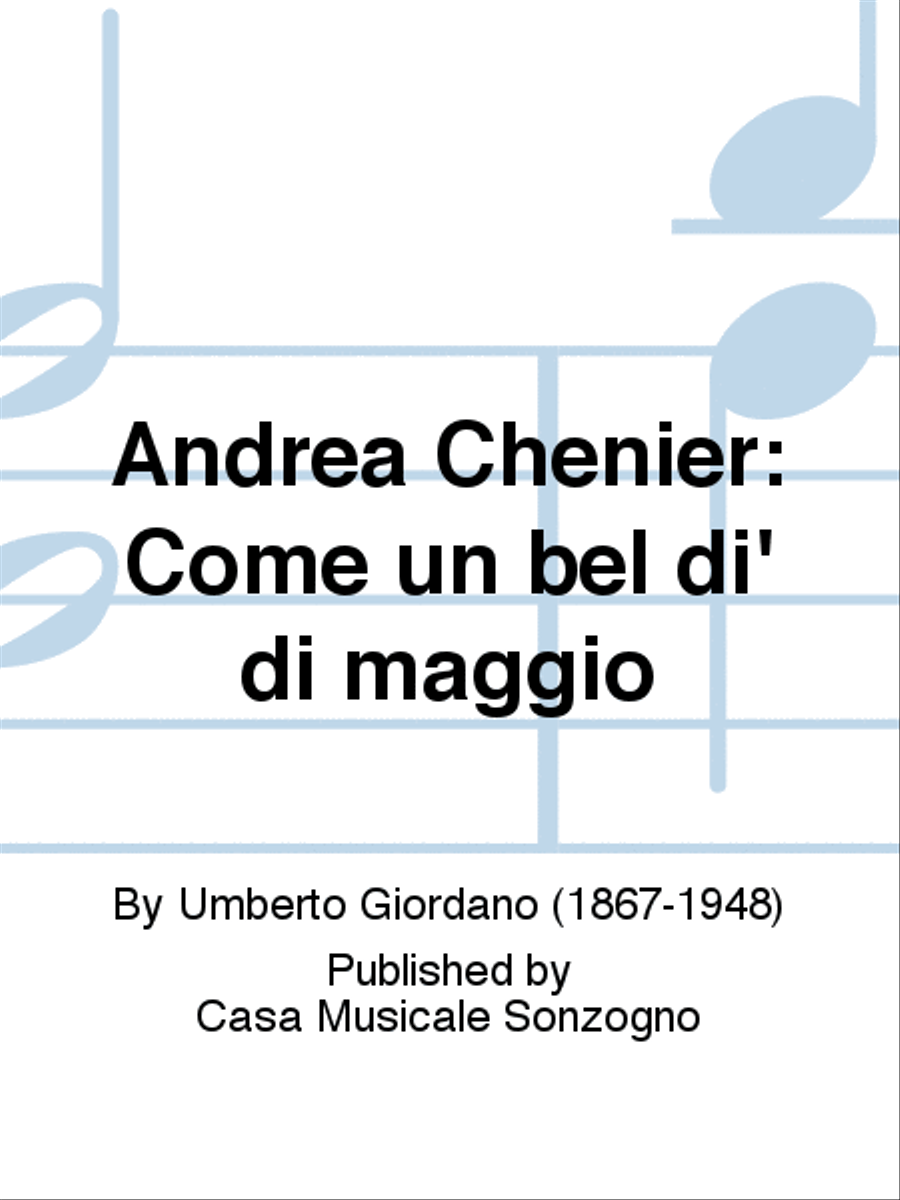 Andrea Chénier: Come un bel di' di maggio Tenor Voice scores gallery preview page 1