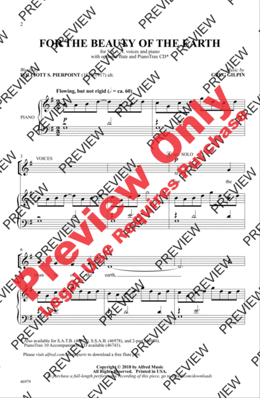 For the Beauty of the Earth Women's Choir scores gallery preview page 2
