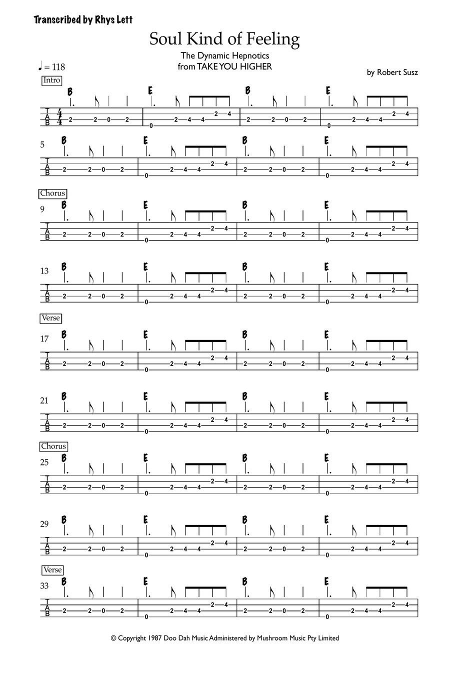 Soul Kind Of Feeling Acoustic Guitar scores gallery preview page 1