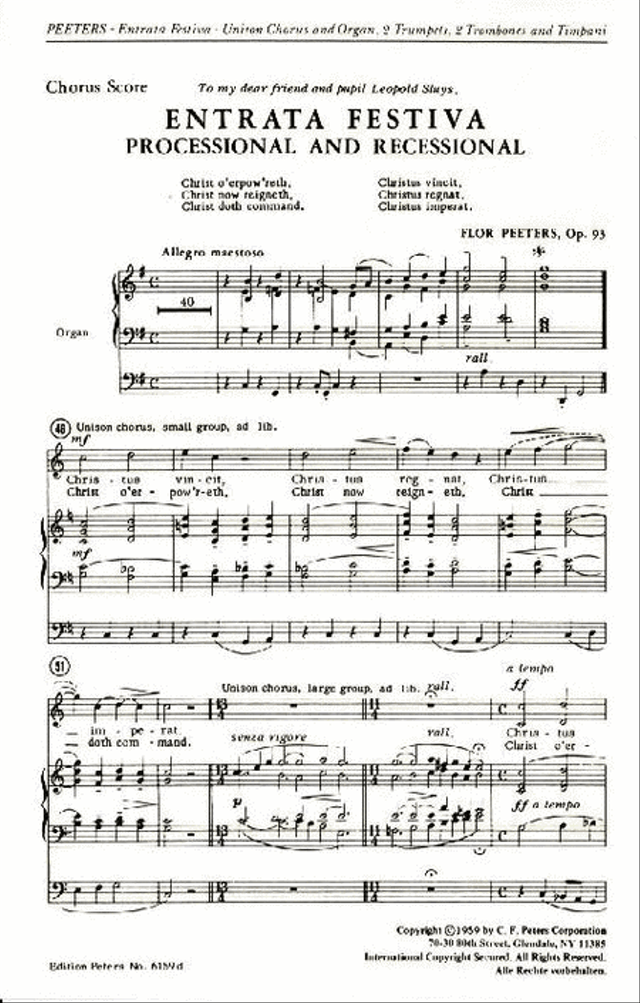 Entrata Festiva Op. 93 Unison Choir scores gallery preview page 2