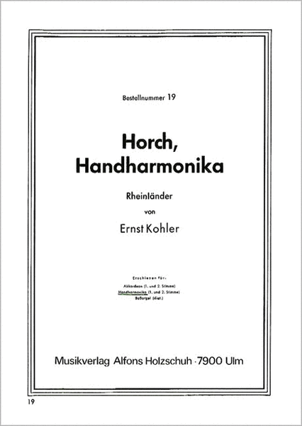 Horch Handharmonika! Rheinländer