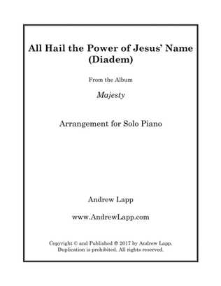 Book cover for All Hail the Power of Jesus' Name (Diadem) - Solo Piano