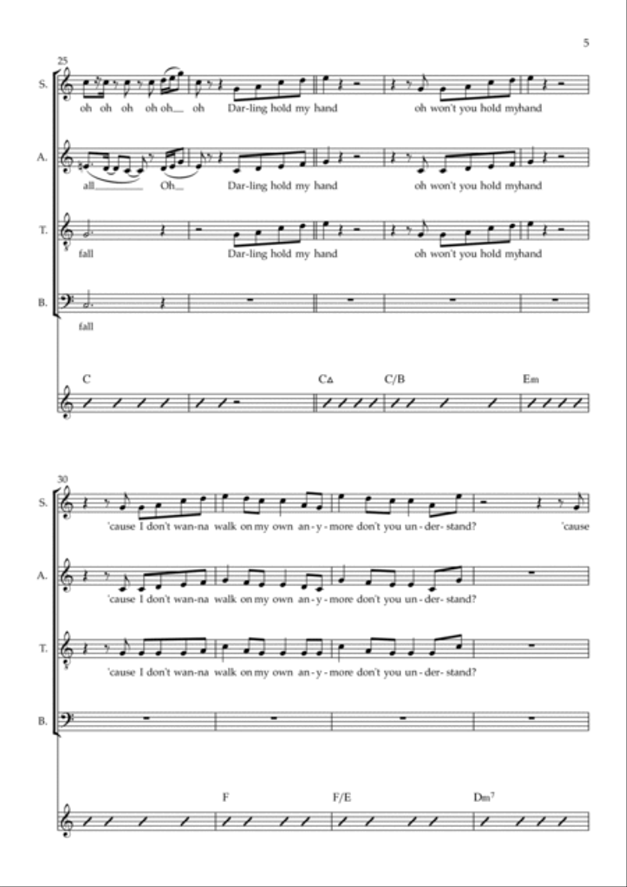 Hold My Hand Hold My Hand 4-Part scores gallery preview page 5