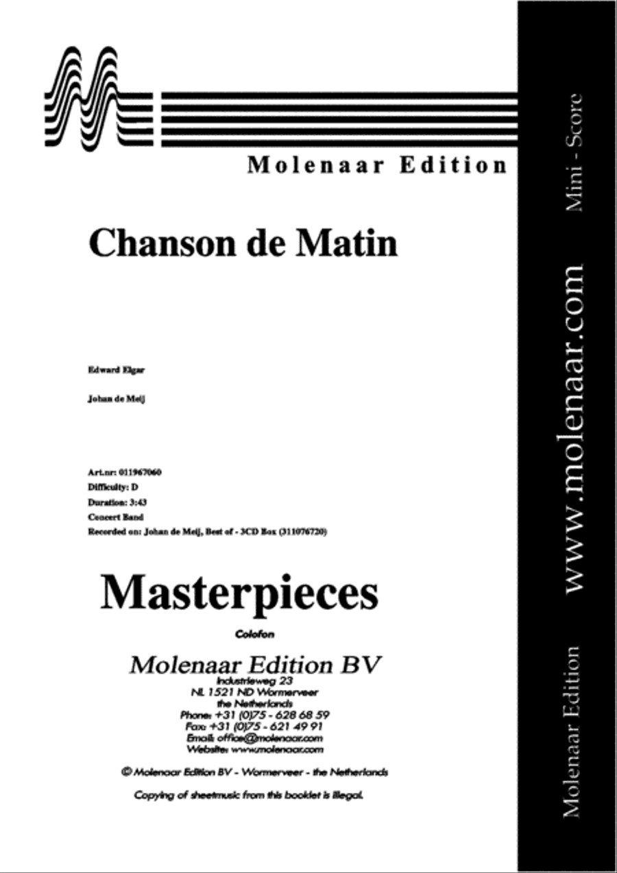 Chanson de Matin Concert Band scores gallery preview page 2