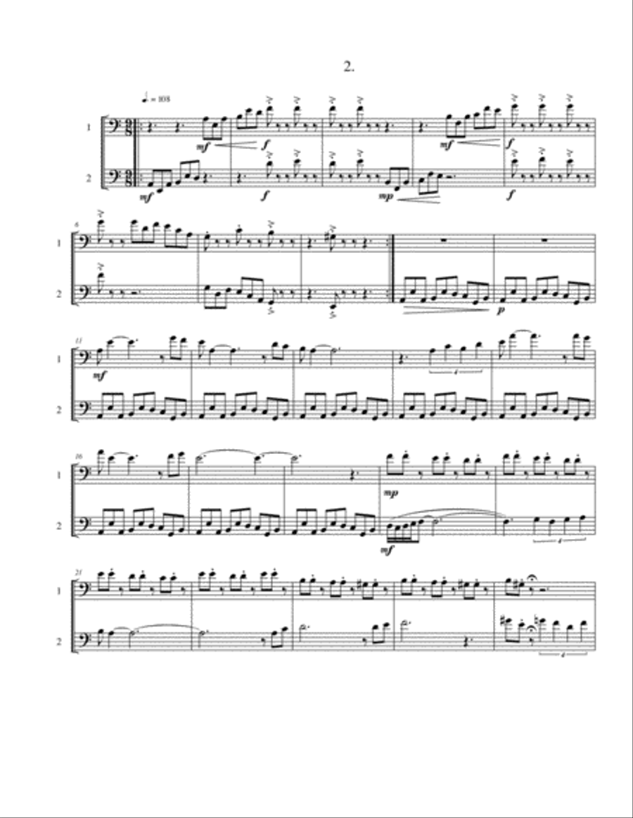 Duets for Teacher and Student: Trombone/Euphonium Version Brass Duet scores gallery preview page 4