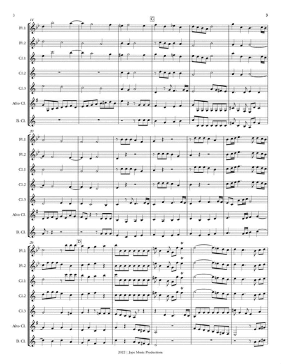 Fugue in G Major - G.F. Händel Woodwind Ensemble scores gallery preview page 3