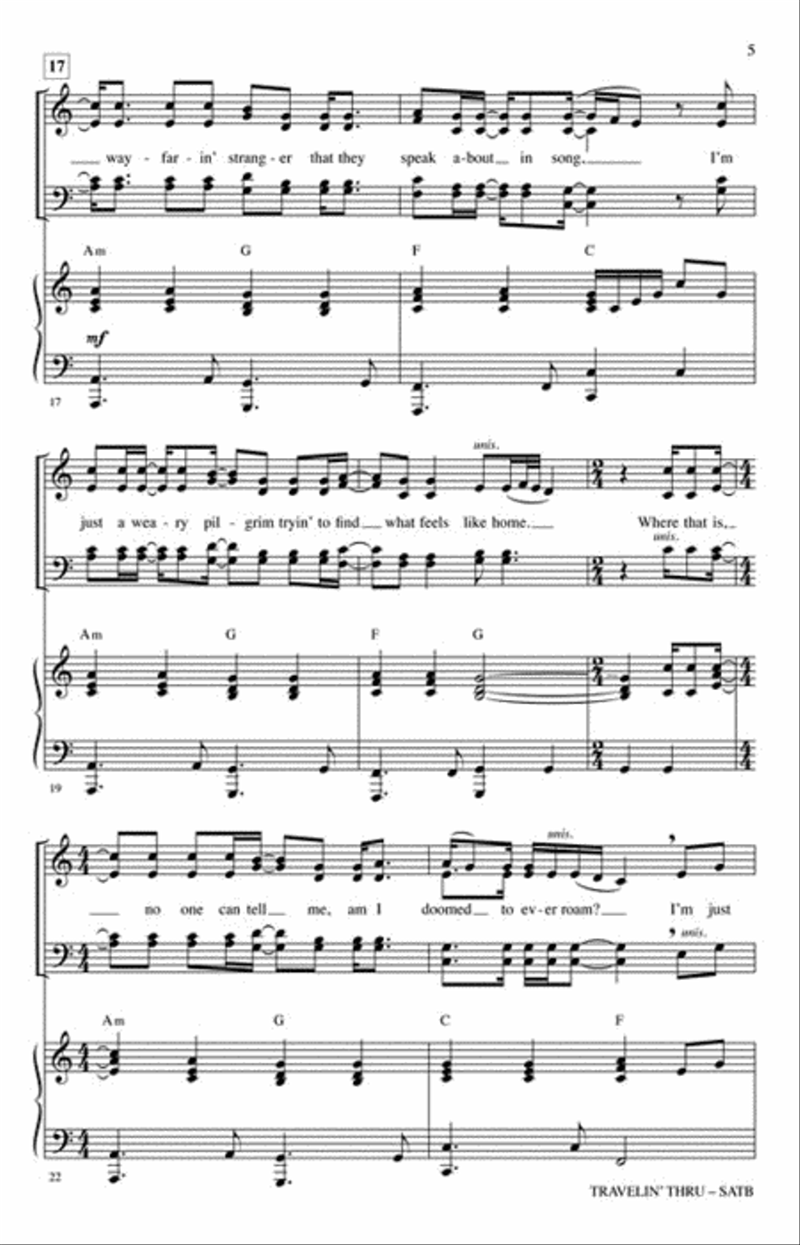 Travelin' Thru 4-Part scores gallery preview page 5