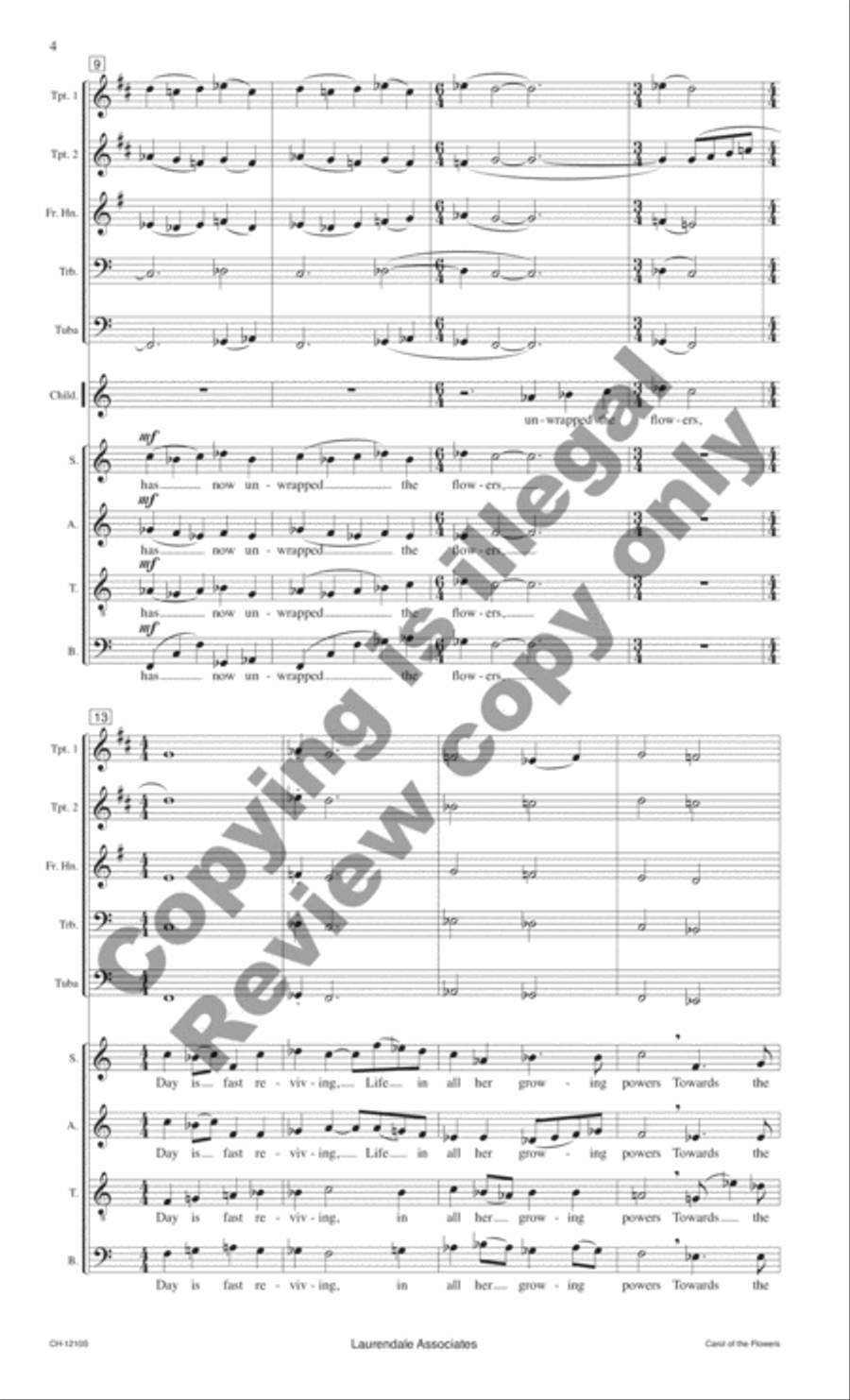 Carol of the Flowers (Full Score) Choir scores gallery preview page 4