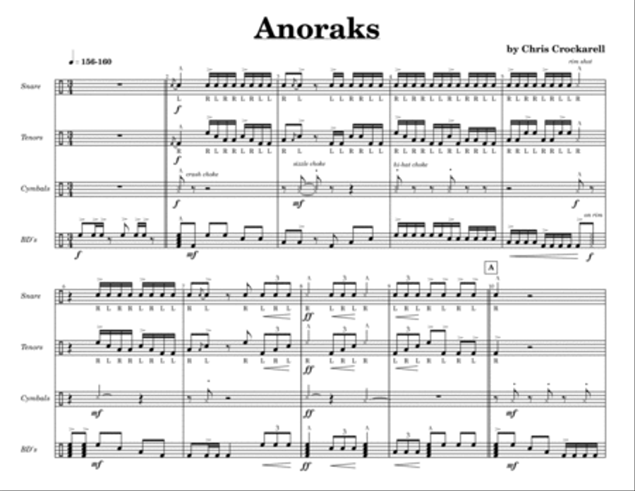 Anoraks w/Tutor Tracks Anoraks w/Tutor Tracks Percussion Ensemble scores gallery preview page 3