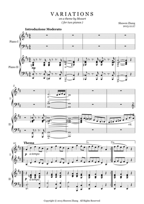 Variations on a theme by Mozart (for two pianos)