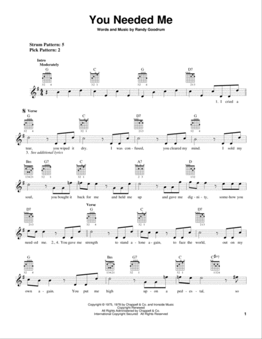 You Needed Me Acoustic Guitar scores gallery preview page 1