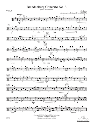 Book cover for Brandenburg Concerto No. 3 (First Movement): Viola