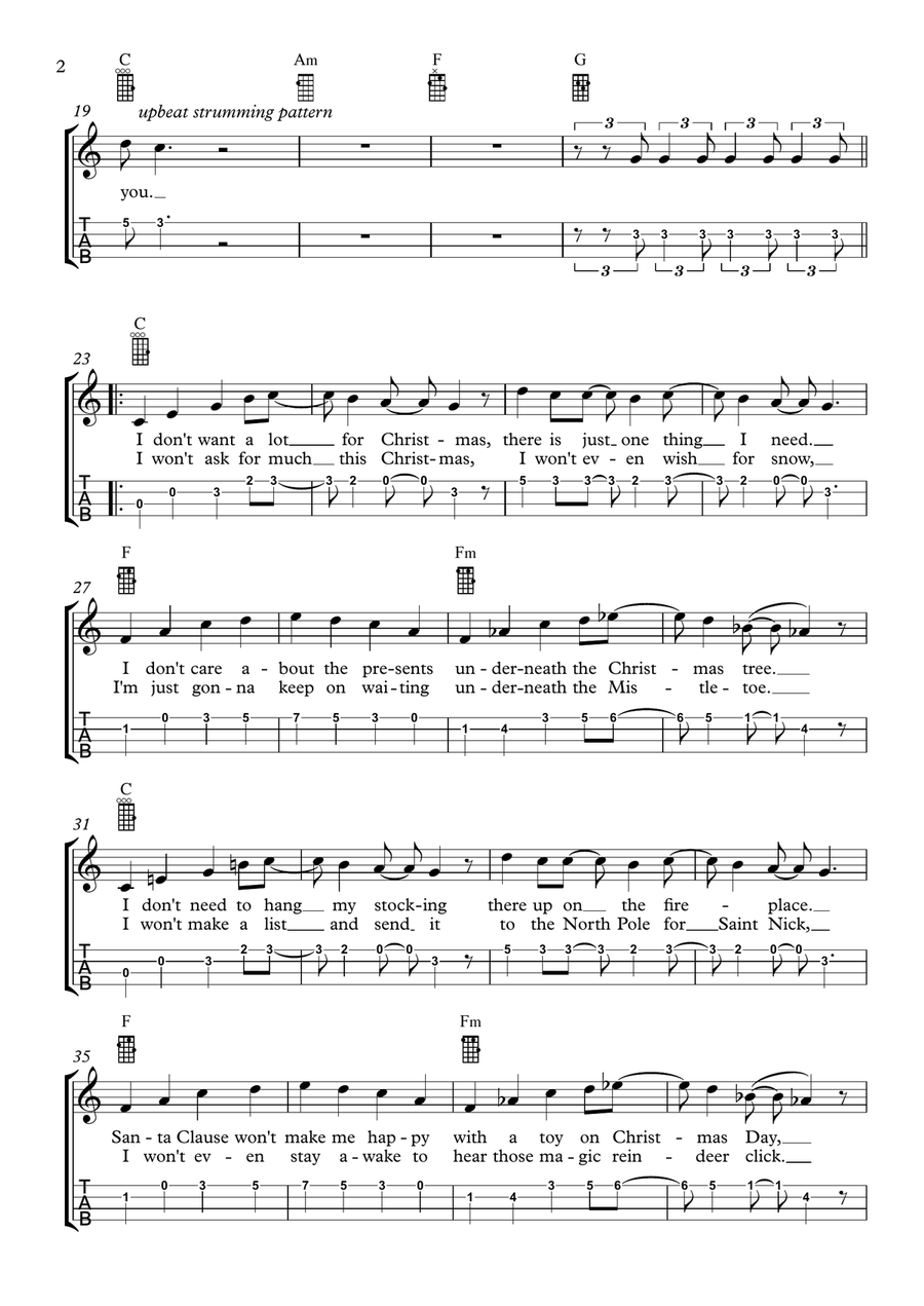 All I Want For Christmas Is You Ukulele scores gallery preview page 2