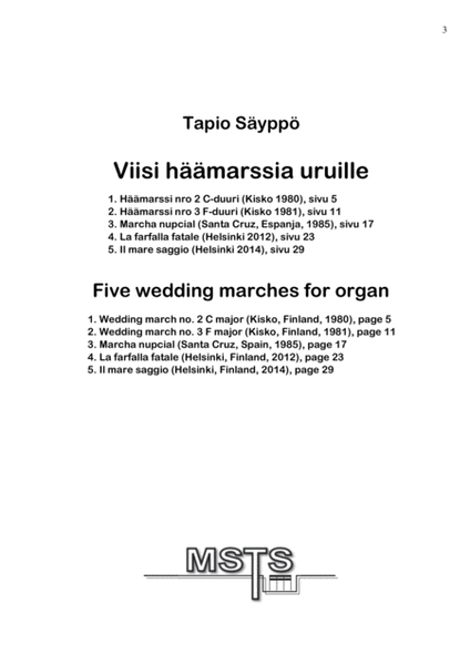 Five wedding marches for organ image number null