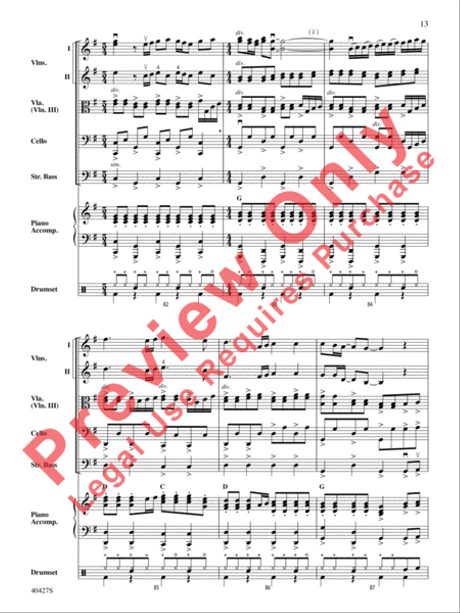 Mamma Mia!, Selections from String Orchestra scores gallery preview page 14