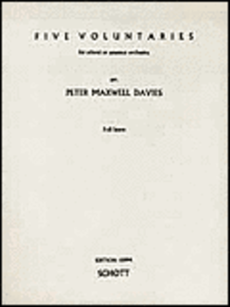 5 Voluntaries by Sir Peter Maxwell Davies Orchestra - Sheet Music