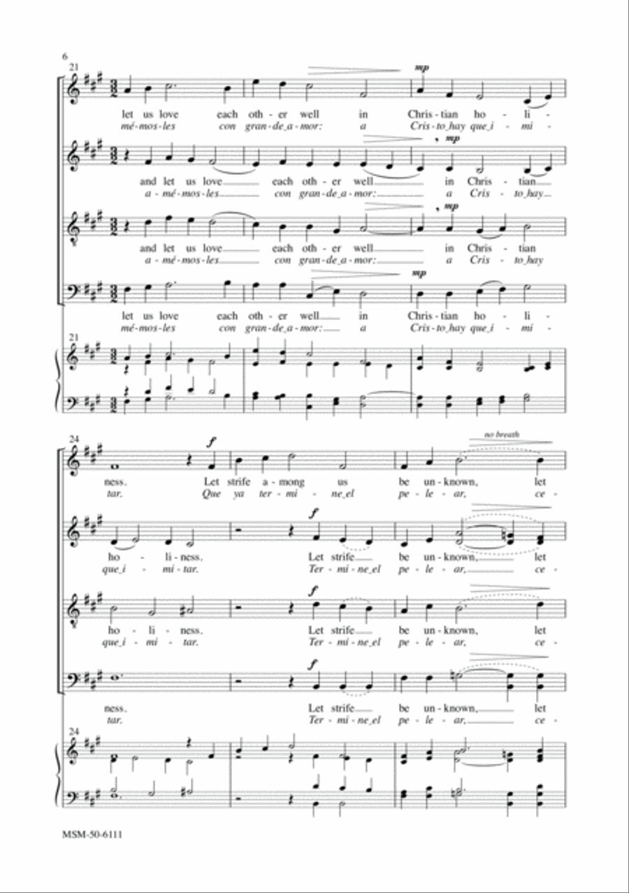 Where Charity and Love Prevail/Donde Hay Amor y Caridad Divisi scores gallery preview page 6