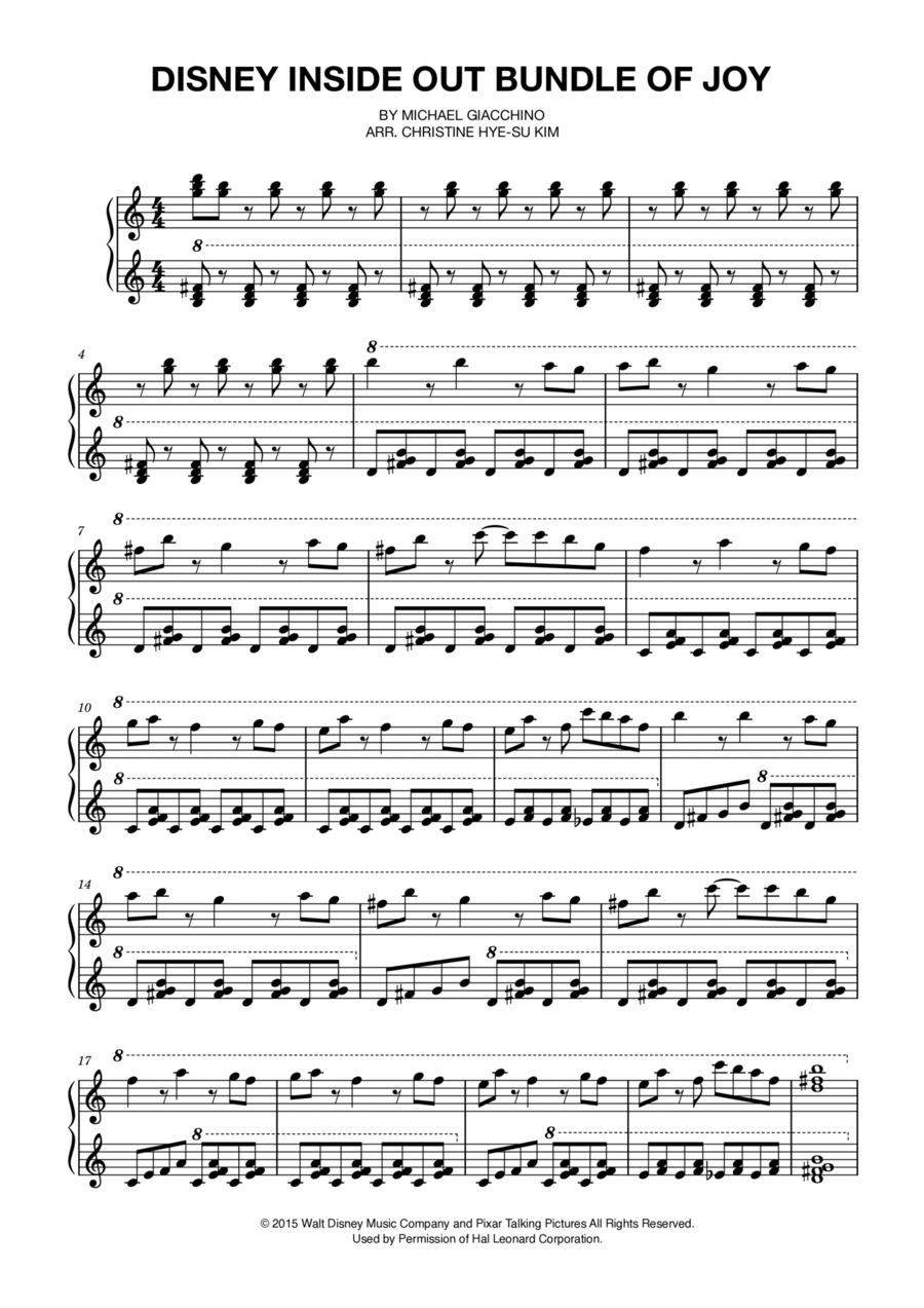 Bundle Of Joy Piano Solo scores gallery preview page 1