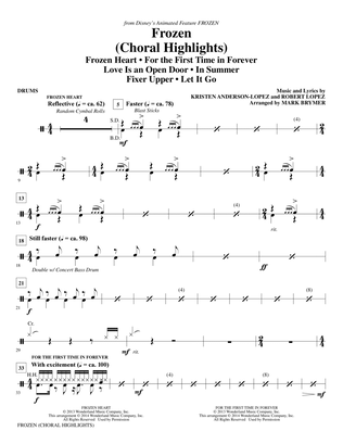 Book cover for Frozen (Choral Highlights) (arr. Mark Brymer) - Drums